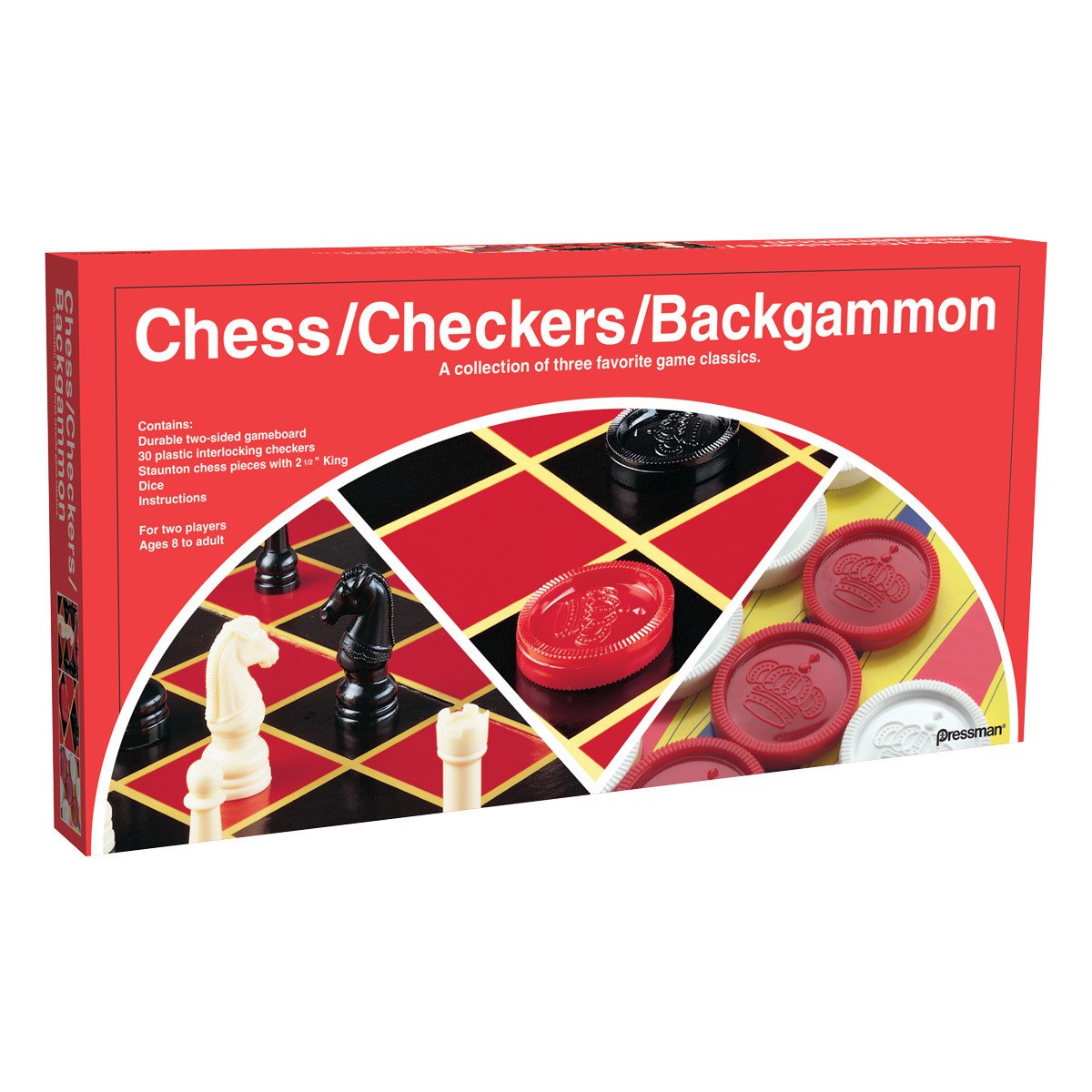 Pressman Chess/Checkers/Backgammon Fixed photo regarding Printable Backgammon Rules named Pressman Chess/Checkers/Backgammon Mounted